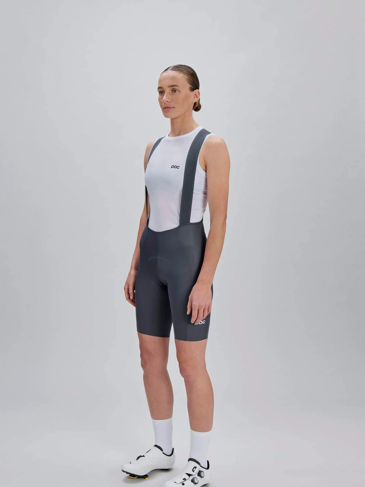 Spodenki rowerowe POC W's Raceday Bib Shorts - Sylvanite Grey - Image 2