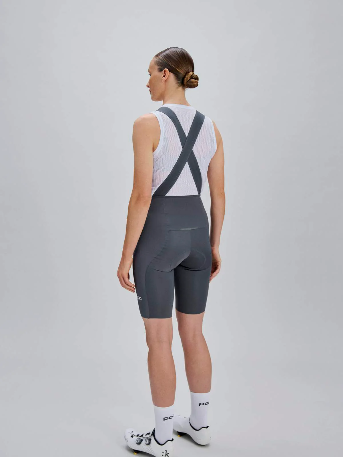 Spodenki rowerowe POC W's Raceday Bib Shorts - Sylvanite Grey - Image 3