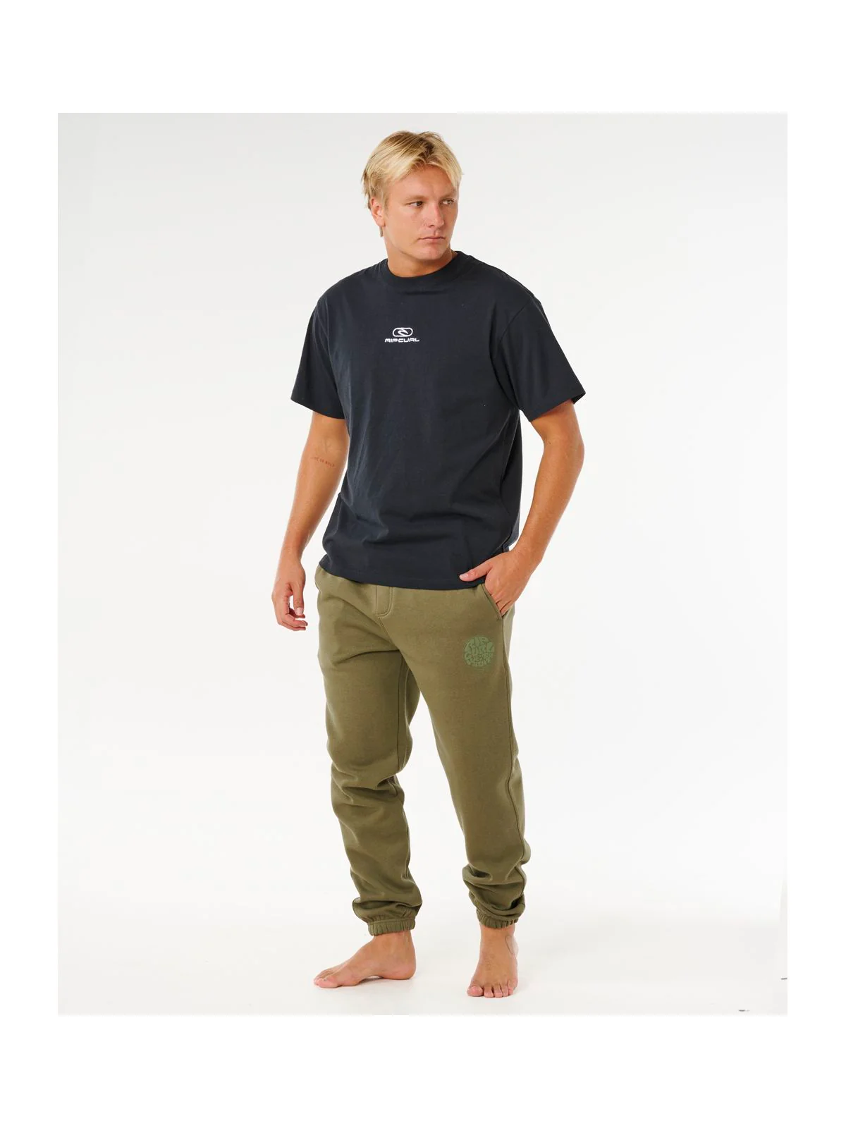 Spodnie męskie RIP CURL Icons Of Surf Trackpant zielone - Image 4