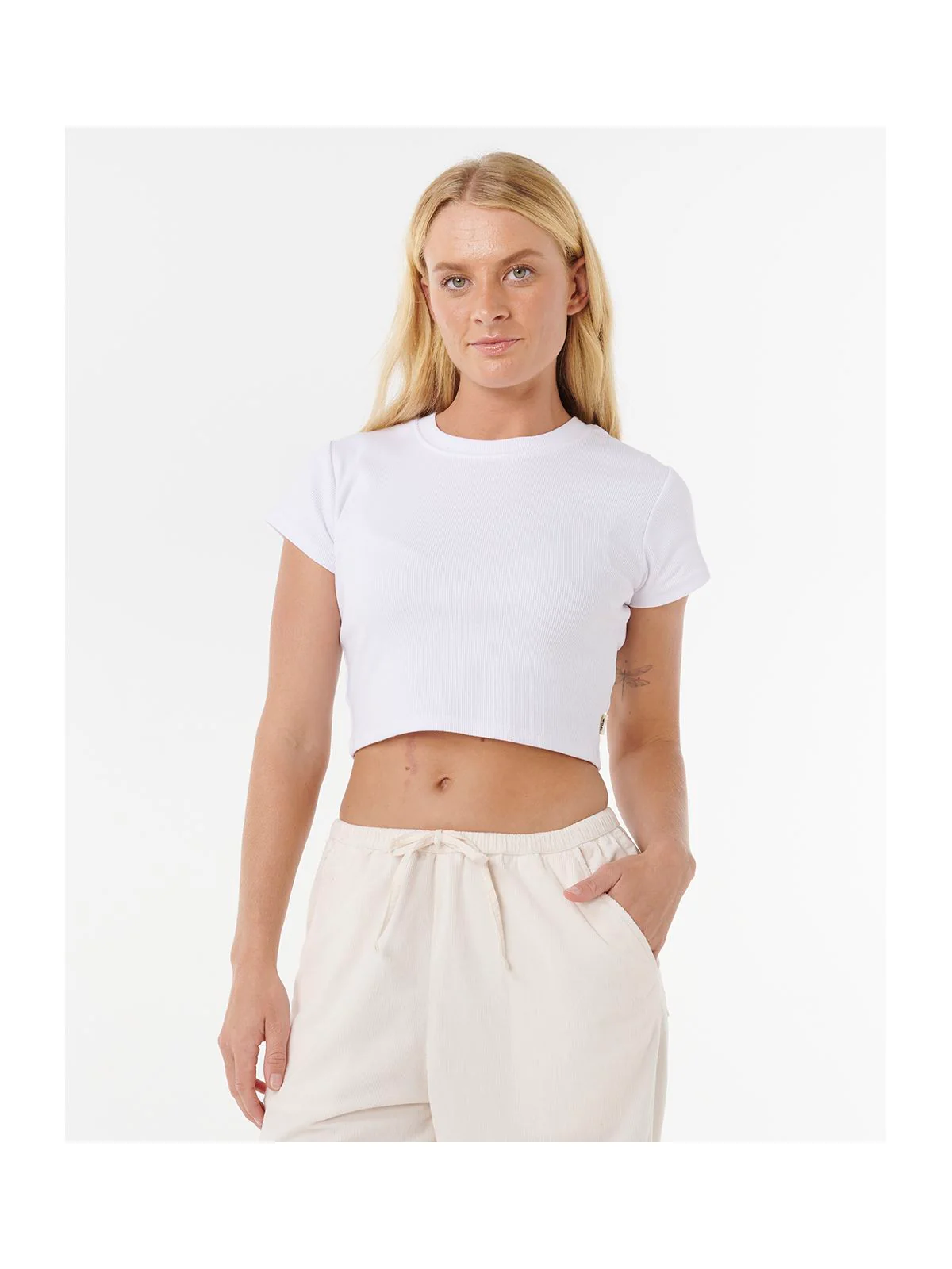 Spodnie damskie RIP CURL Keepsakes Washed Cord Pant beżowe - Image 5